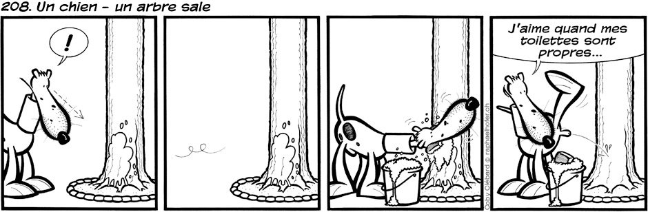208. Un chien - un arbre sale