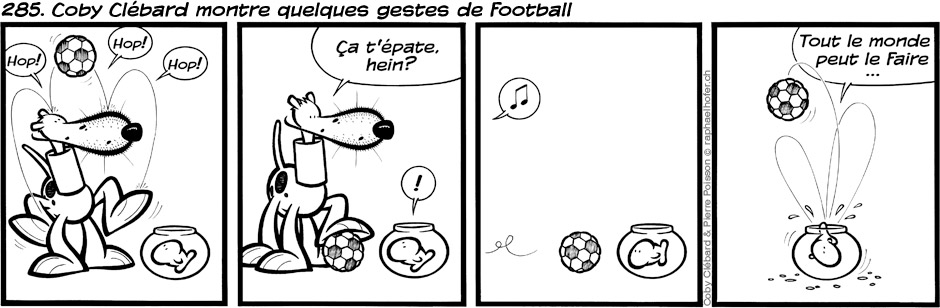 285. Coby Clébard montre quelques gestes de football