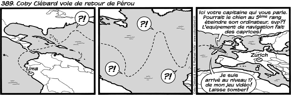 389. Coby Clébard vole de retour de Pérou