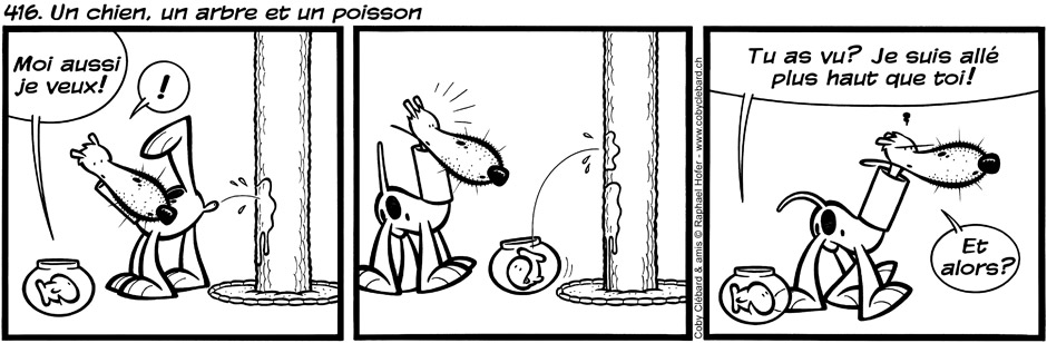 416. Un chien, un arbre et un poisson